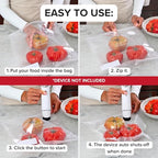 Chef Preserve Reusable Vacuum Sealer Bags for Food – 30 BPA-Free XL Large (12 x 20 in) Food Storage Bags, Freezer, Microwave – Odor-Resistant, Leak-Proof – Compatible with Chef Preserve Vacuum Sealers