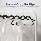 SereneLife 30 Pack Velvet Hangers – Non-Slip Clothes Hangers with Heavy Duty Design, Slim Space-Saving Coat Hangers with 360° Swivel Hook, Strong Lightweight Closet Organizer Set for Clothes (Black)
