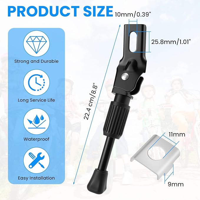 SDTC Tech Kids Bike Kickstand for 16 Inch Wheel Kid's Bicycle Rear Mount Single Side Support Stand Universal 16" Wheel Kick Stand Premium Steel Bikes Support Racks with Non Slip Pad