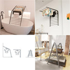 Whitmor Spacemaker Folding Drying Rack, Indoor Clothes Organizer with Patent-Pending Design, Space Saving, 6" L x 26" W x 51.5" H, Grey