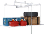 4x4 Garage Ceiling Storage Racks With Crank Lift, Garage Overhead Storage Racks For High Ceilings 10–12 Ft, 250 Lbs Load Capacity, All-Steel Frame, Garage Organization System (6 x 3)