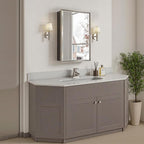 Pre-Assembled Surface or Recessed Medicine Cabinet Mirror-16x24 Brushed Nickel Bathroom Medicine Cabinet with Mirror & Rustproof Aluminum Frame, Beveled Bathroom Vanity Mirror with Storage