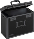 Vaultz File Organizer Storage Box - 14 x 7 x 12.19 Inch Letter Size, Portable Locking Storage Totes with Dual Combination Locks for Filing Office Documents - Super Tactical