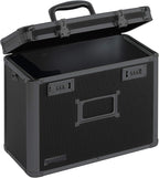 Vaultz File Organizer Storage Box - 14 x 7 x 12.19 Inch Letter Size, Portable Locking Storage Totes with Dual Combination Locks for Filing Office Documents - Super Tactical