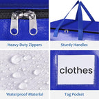Moving Bags, Storage Bags with Sturdy Handles and Heavy Duty Zippers, Storage Totes for Space Saving, Moving & Storage, Collapsible Moving Supplies(125L, 6-Pack, Blue)