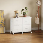 Lateral File Cabinet with 5 Drawers Rolling Filing Cabinets Under Desk Storage Printer Stand with Wheels,Mobile File Cabinet for Home Office,White