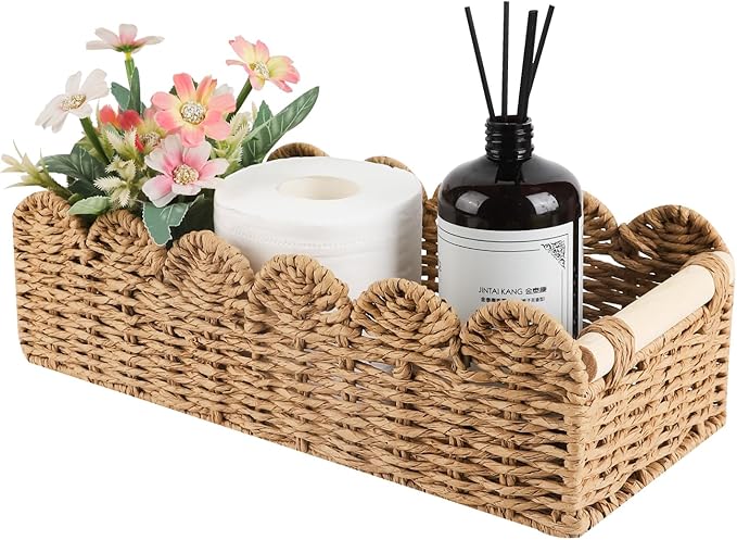 Toilet Paper Storage Baskets, Basket for Bathroom Organizers and Accessories, Decor for Toilet Tanking and Shelves