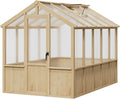 Heavy Duty Spruce Frame Wooden Greenhouse – Walk-in Outdoor Garden Outdoor Storage with Polycarbonate Panels, Adjustable Roof Vent, Lockable Door, Spacious Storage, Ideal for Patio, Lawn, 6x10