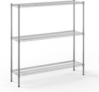 14" Deep x 54" Wide x 54" Height Wire Shelving Kit | 3-Tier | NSF Commercial Storage Rack Unit