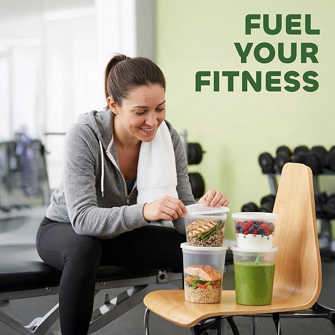 JoyServe Deli Food Containers with Lids - (144 Sets) Bulk Case of 72-32 Oz Quarts & 72-16 Oz Pints Airtight Food Storage Takeout Meal Prep Containers, BPA-Free, Dishwasher, Microwave Safe