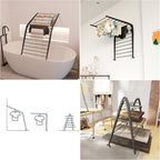 Whitmor Spacemaker Folding Drying Rack, Indoor Clothes Organizer with Patent-Pending Design, Space Saving, 6" L x 26" W x 51.5" H, Black Deluxe