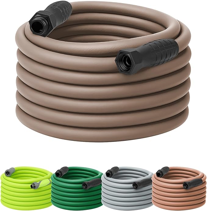 Flexzilla Colors SwivelGrip Garden Hose 5/8 in. x 75 ft., Lightweight All-Weather Water Hose, Durable and Flexible, Leak-Free Connections, Brown Mulch