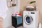 42L Collapsible Plastic Laundry Baskets,Foldable Laundry Hamper,Pack of 2 (Black)
