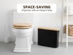 StorageWorks Toilet Paper Storage Basket, Papers Container with Bamboo Lid, Medium Toilets Holder for Up to 9 Mega Rolls, Organizer for Bathroom, Black, 1 Pack