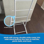 Kings Brand Furniture - Menros Metal Suit Valet Stand, Clothes Rack, White