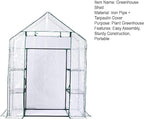 Walk-in Greenhouse with Roll-Up Door - Heavy Duty Portable Greenhouse Kit, 3-Tier Shelves Metal Frame for Courtyard/Balcony (56"x29"x77")