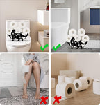 Pretty Cat Toilet Tissue Holder,Animal Paper Holders,Decorative Metal Papers Holder,Funny Toilet Animal Storage for Bathrooms,Bathroom Paper Organizer for Extra 8 Rolls Art Decor