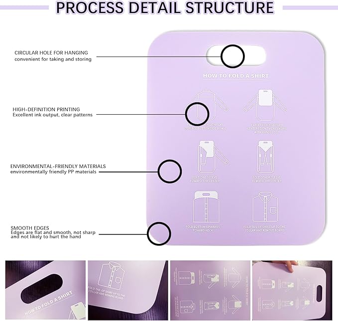 2Pcs Shirt Folding Board, Portable Clothes Folder, Plastic Laundry Folders for Travel