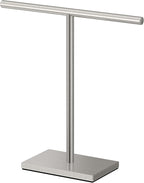 Gatco 1444SN, Modern Rectangle Base Freestanding Countertop Towel Holder, Satin Nickel / 10.50"W x 11.13"H T-Shape Style Countertop Hand Towel Holder for Bathroom, Kitchen/ Fingertip Towel Rack