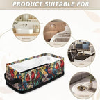 Toilet Paper Storage Basket for Organizing Collapsible Storage Bin Organizer Fabric Basket with Handles for Bathroom Essentials Cosmetics, American Cardinal Red Bird Stained Glass Flower