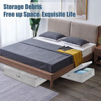 Underbed Storage Containers Bin with Lids, Large Under Bed Storage Organizer Box with Handle, Foldable Under the Storage Bags for Organizing Clothes, Shoes, Blankets, Pillows