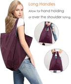 BeeGreen Burgundy Reusable Shopping Bags Wholesale Wine Red Reusable Grocery Bags Bulk Foldable-Machine Washable with Zipper Storage Pouch 20 Pieces