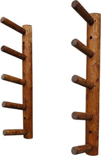 5-Place Wall-Mounted Skis/Snowboard Log Rack - Poles & Ski Wall Mount, Snowboards Wall Rack, Indoor & Outdoor Ski Holders for Walls, Hangers for Skis Indoor Storage - Canyon Brown