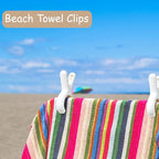 6 Pack Plastic Clothes Pins with Strong Anti-Rust Springs,Heavy Duty Beach Towel Clips,Laundry Clothespins to Keep Your Towel, Clothes, Blankets to Dry on Clothesline and Hanging Rack