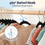 HOUSE DAY 11 Inch Velvet Baby Hangers 100 Pack Black, Premium Kids Hangers for Children, Infant & Toddler Clothes, Durable Non Slip Small Baby Felt Hanger for Closet, Ideal for Everyday Use