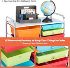 LUARANE Rolling Cart with 15 Drawers, Craft Storage Cart with Portable Handles & Lockable Wheels, Mobile Toys Organizer, Large Capacity Utility Drawer Cart Home Office School Teacher (Multi-colored)