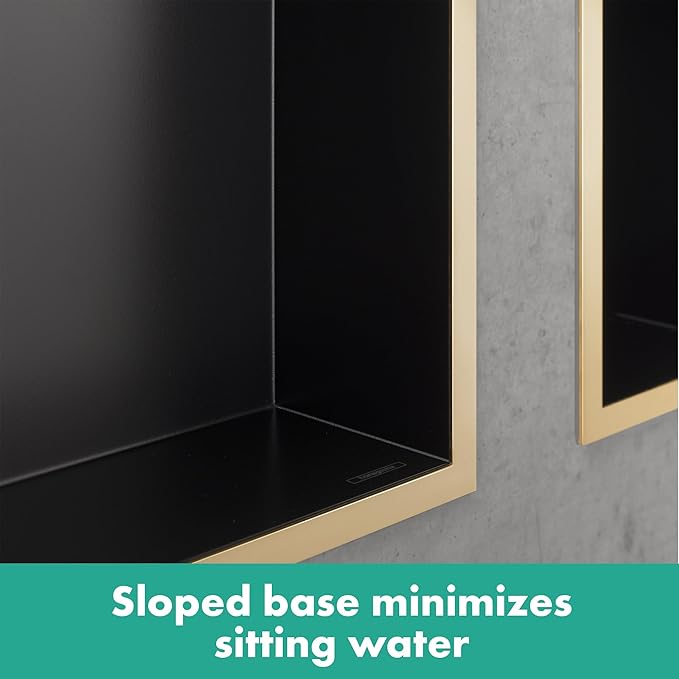 hansgrohe XtraStoris Original Recessed Wall Niche with Integrated Frame 12"x 36"x 4" in Matte Black, 56067670
