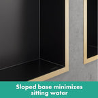 hansgrohe XtraStoris Original Recessed Wall Niche with Integrated Frame 12"x 24"x 4" in Matte Black, 56064670