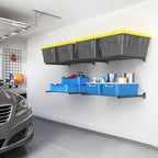 TORACK Wall Mounted 8 27-Gallon Totes Storage Rack(no Bins), Heavy-Duty Metal Bins Storage Shelf for Garage, Fits Standard Storage Tote, Space-Saving Bin Holder for Home, Basement & Workshop
