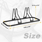 CyclingDeal Bicycle Floor Parking Rack Stand - for Mountain MTB Road Bike - Indoor Home Garage Storage - Upgraded 2 Bikes
