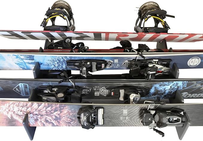 TRAPSKI Lowpro Series Ski and Snowboard Rack Inserts for Rooftop Cargo Box Marine Grade HDPE Plastic | Premium Strap Included | 3 Year Warranty | Made in the USA (LOWPRO5-XL)