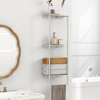 Towel Racks for Bathroom, 3 Tier Towel Rack with Shelf and Towel Bar, Wall Mounted Towel Rack, Towel Storage and Organizer - Brushed Nickel