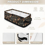Storage Bins for Organizing Toiletries Foldable Organizer Rectangular Storage Basket for Bathroom Bedroom Office Home Accessories and Decor, Mushroom Leaf Black