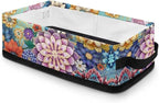Toilet Paper Basket Foldable Organizer Multi-functional Storage Bin Office Organization Fabric Basket with Handles for Bathroom Kitchen Living Room Decor, Boho Flower Print