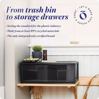 HOMZ 2-Pack 1-Drawer Storage Cart, Plastic Container with Smoke Tint, 15" Wide Body, Black Frame - Organizing Drawer Containers for Home, Bathroom, Bedroom, Office, and Classroom