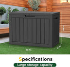 ROJIK Outdoor Storage Housing Deck Box - Waterproof Patio Furniture, Garden Tools, Cushions, Pool Accessories Storage Bench with Lockable Lid and Side Handles (Black 48 Gal)