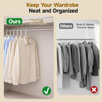 White Plastic Hangers 30 Pack, Heavy Duty Clothes Hangers for Standard Size Hangers with Center Hook & Non-Slip Pants Bar for Shirts, Pants, Coat, Dresses, Jackets, Scarves and Belts