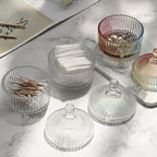 Colorful Glass Jar With Lid,Candy Cookie Jars,Mystery Jewelry Jar,Buffet Biscuit Containers Food Storage Decorative Office Candy Dish(Dazzling Colors)