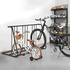 VEVOR Bike Rack, Fits Tire Width 3 Inch/76.2 mm, Carbon Steel Double-Sided Grid Bike Rack Stand, Freestanding Bicycle Storage Holder for Curbside, Garage, Indoor, Outdoor Parking, 6-Bicycle Capacity