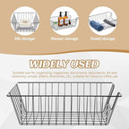 Yeaqee 6 Pcs Letter Tray Wire Paper Trays Stackable File Desk Organizer Metal File Paper Holder Basket for Desk Desktop Letter Storage for Office Home Classroom School(17'' x 12'' x 5 '',Black)