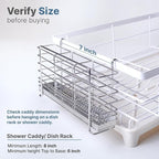 KESOL 304 Stainless Steel Utensil Drying Rack with Hooks & 3 Divided Compartments, Silverware Drying Basket, Spoon and Fork Organizer, Rustproof Kitchen Drainage Basket Accessories, Silver, 2x8.7x5