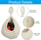 PATIKIL Hanging Fruit Baskets for Kitchen, Mini Size Teardrop Home Decor Storage Hand-Woven Wall Hanging Basket for Garlic Potato Vegetable, Beige