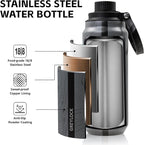 Greylock 20 oz Insulated Water Bottle with Straw Lid, Reusable Stainless Steel Sports Water Bottles with Foldable Handle, Leak Proof, Double-Wall Vacuum Insulation, 24 Hours Cold (Mapmaker's Muse)