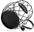 ZEAYEA Coffee Pod Holder, Coffee Capsule Basket for Counter Table Bar, Metal Espresso Pod Keeper Storage for Home Cafe Hotel, Black
