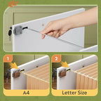 DEVAISE 2 Drawer File Cabinet with Hanging Files, Mobile Rolling Storage Cabinet for Home Office, Under Desk Filing Cabinet with Lock, Printer Stand, White