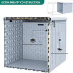 YITAHOME 230 Gallon Large Deck Box with Divider & Side Handles, Outdoor Double-Wall Storage for Patio Furniture Cushions, Garden Pool Accessories, Water Resistant & Lockable